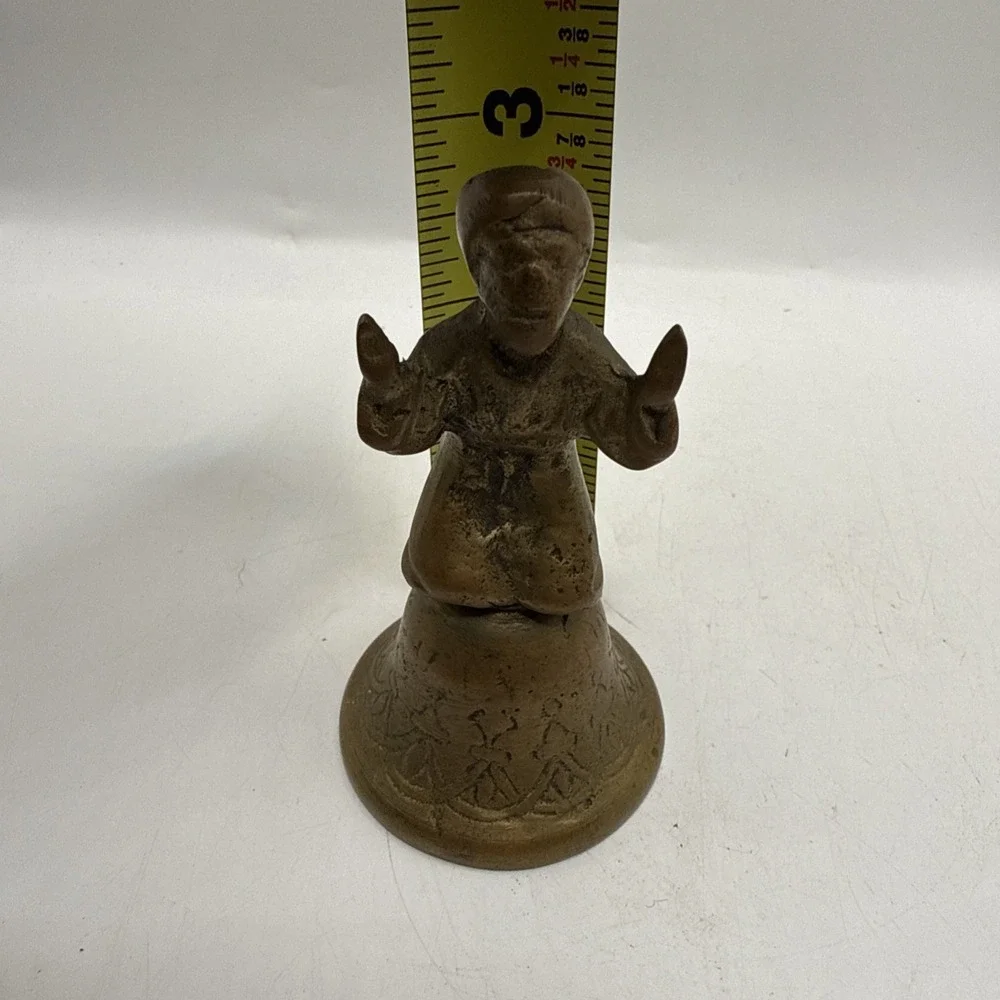 Vintage Antique Brass Bell Monk‎ Priest Worship Prayer RARE